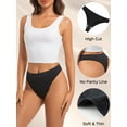 thumbnail image 4 of Jo & Bette Women Thong Panties, High-waisted Briefs, Women Cotton Underwear 6 Pack, 4 of 7