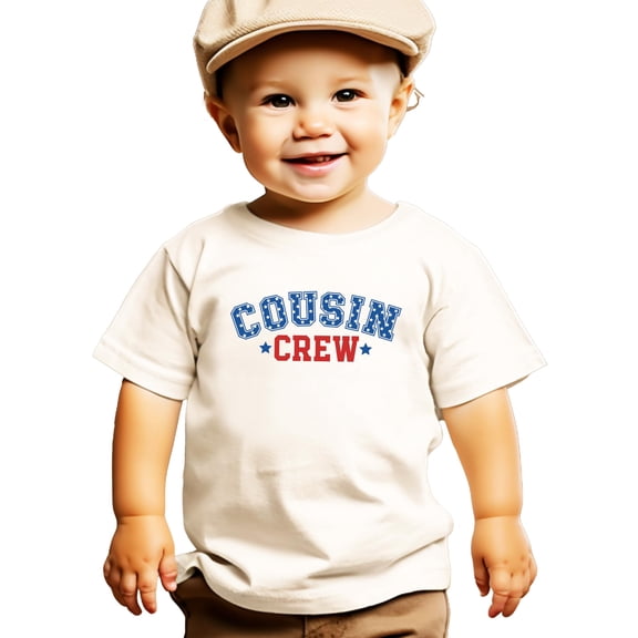 USA Cousin Crew Shirt for Boys and Girls Patriotic Matching 4th of July Tee for Kids Natural Shirt Youth Large