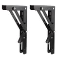 thumbnail image 4 of MasteelfCA 2Pcs Folding Shelf Brackets Stainless Steel Collapsible Brackets Wall Mount Rack, 4 of 8