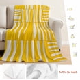 thumbnail image 5 of Yellow Geometric Blanket Soft Cozy Warm Throw Blanket for Couch, Plush Fuzzy Flannel Fleece Blankets for Sofa, Modern Abstract Minimalist Stripe Bed Blankets Lightweight Gifts for Women, 32"x48", 5 of 9
