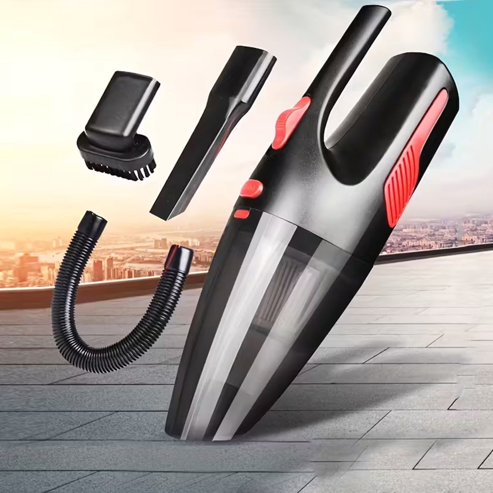 Car Vacuum Cord, Portable Car Vacuum Cleaner with 7000PA Suction,12V High Power Cord Wired Vacuum Cleaner for Car, Lightweight, 0.33L Capacity,Black for Car, Home, Office, Pet