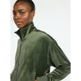 thumbnail image 4 of Scoop Women’s Velour Track Jacket, Lightweight, Sizes XS-XXL, 4 of 6