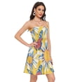 thumbnail image 2 of Dailycode Summer Dresses for Women Strapless Casual Beach Cover Ups Cartoon Butterfly and Daisy Petals Tube Top Sundress, 2 of 8