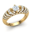 thumbnail image 1 of Real 2carat Round Cut Diamond Prong Women's Fancy Bridal Anniversary Ring Band Solid 14K Gold GH I1, 1 of 3
