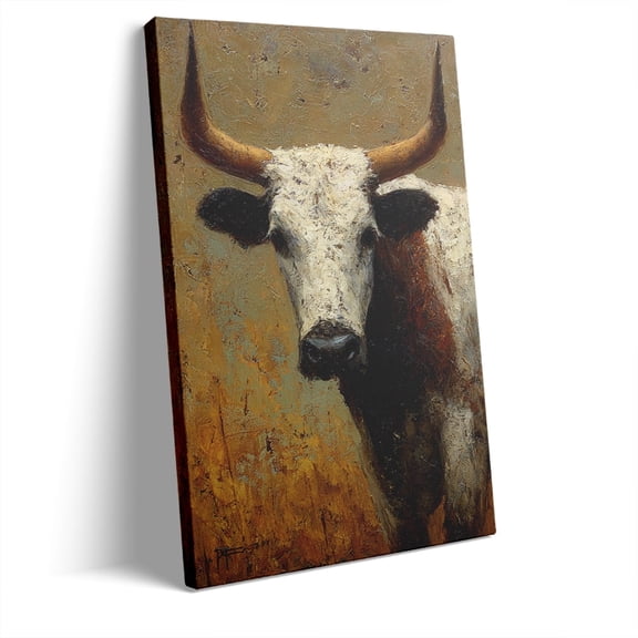 Topbout Art Rustic Modern Longhorn Bull Cattle Canvas Wall Art Living Bedroom Office