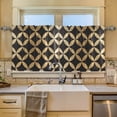 thumbnail image 2 of Yayeee Kitchen Curtains Tier Set of 2 Light Filtering 57"x36" Over Sink Window Panels, Black Geometric, 2 of 7
