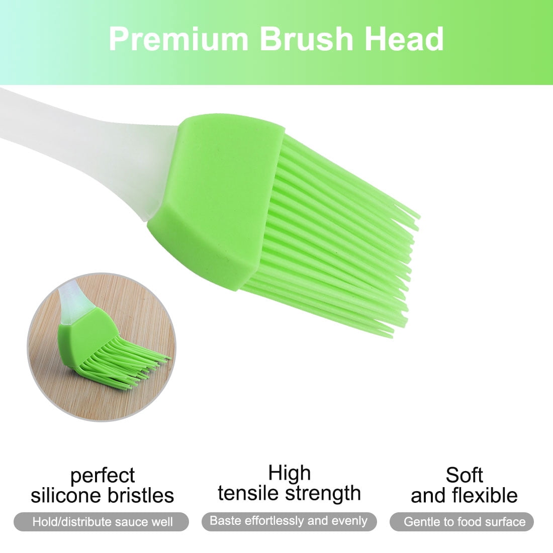 Unique Bargains 2pcs Flexible Silicone Brush Heat Resistant Kitchen Cooking Utensils