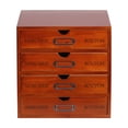 thumbnail image 3 of Wooden 15 Drawers Card Drawer Organizer with Catalog Desktop Drawer Organizer, Card Catalog Wooden Desktop Organizer, Tea Coffee Storage Tool, 3 of 11