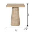 thumbnail image 3 of Modern Square Side Table with Cylinder Pedestal, End Table for Living Room Kitchen Coffee Shop Home Office, Cream, 3 of 8