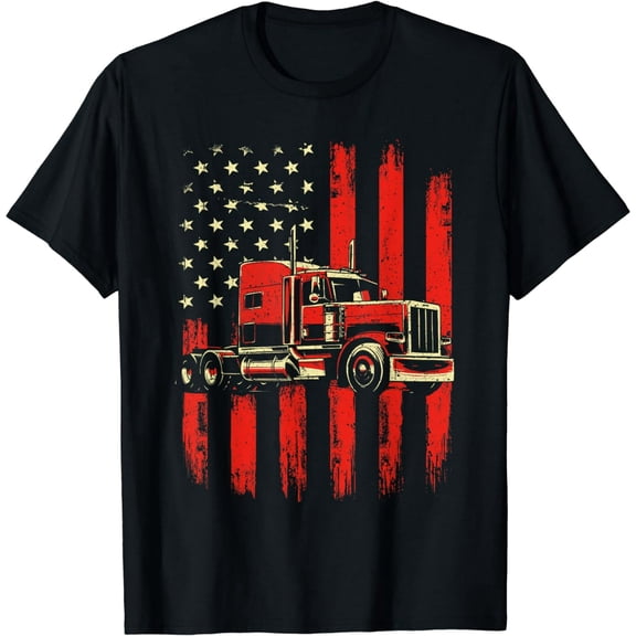 American Trucker - Semi Truck Driver Trucking Big Rig T-Shirt