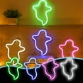 thumbnail image 1 of LED Halloween Light under $5! CQCYD LED Halloween Ghost Light, Neon Specter Shape for Party Decor, Spooky Wall Decoration, Battery Powered Halloween Light, 1 of 9