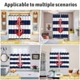 thumbnail image 6 of Navy Blue Stripe Nautical Kitchen Curtains 96 Inch Length, Red Anchor Summer Coastal Grommet Top Bedroom Living Room Curtains, Light Filtering Cafe Curtain Drapes 2 Panels Set 104''x96'', 6 of 9