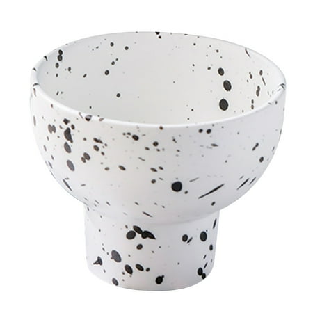 

1pc Multipurpose Ceramic Bowl Classical Practical Salad Dessert Bowl (Black)
