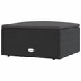thumbnail image 4 of vidaXL Patio Footstool with Cushion Black Poly Rattan, 4 of 9