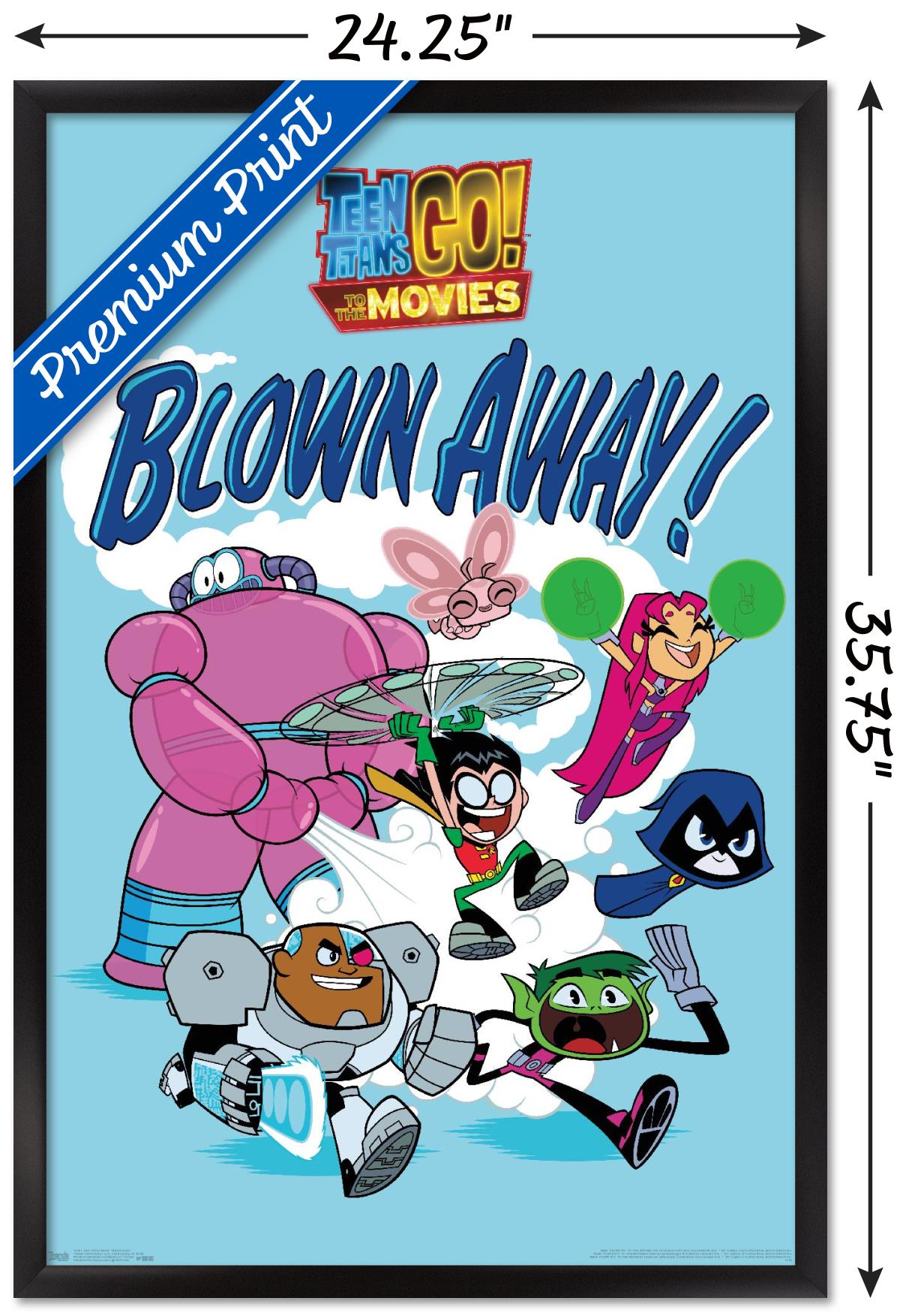 DC Comics Movie - Teen Titans Go! To The Movies - Blown Away Wall Poster, 22.375" x 34", Framed