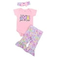 thumbnail image 1 of Unique Baby Girls Peace Love Peeps Layette Set Easter Outfit (9M, Pink), 1 of 5