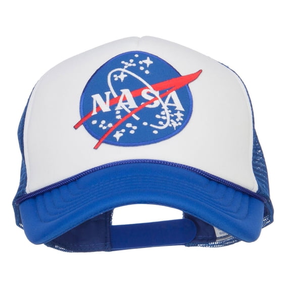 NASA Lunar Patched Foam Mesh Cap - Royal White OSFM
