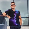thumbnail image 4 of Balery Purple And Blue Nebula Camisa Polo de Hombre con Estampado, de Manga Corta y Tejido Medio, Camisa Tipo Golf Polo-Large, 4 of 6
