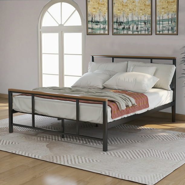 Bed Frame Bedroom Furniture, Queen Size Bed Frame No Box Spring Needed Full