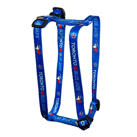 Toronto MLB Baseball Blue Jays MLB Small 5/8 Inch Wide Adjustable Pet Harness 12" - 18"
