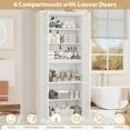 thumbnail image 2 of Homfa Linen Cabinet, 70.9"H Coastal Bathroom Storage Cabinet with 4 Louvered Doors, White, 2 of 9