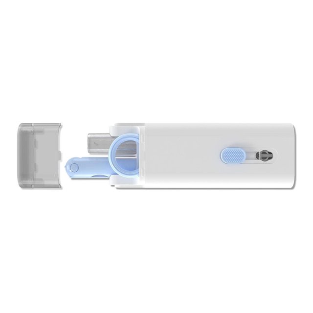 Inteprter Bolígrafo de limpieza de auriculares 7 en 1, portátil, multifuncional, portátil, reutilizable, estuche de carga para ordenador, cepillo Computadoras y accesorios Azul