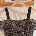 thumbnail image 7 of oqasdz Girls Dresses Fashion Kids Straps Off Shoulder Tiered Ruffled Leopard Print Patchwork Formal Gown Holiday Party Dress, 7 of 7