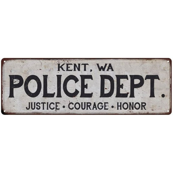 KENT, WA POLICE DEPT. Home Decor Metal Sign Gift 6x18 106180012206