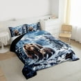 thumbnail image 4 of Homewish Jungle Animal Bear Queen Comforter Set,Winter Snow Pine Bedding Sets,White Green Brown Bedding Comforter Set For Boys Kids,Luxury Bedroom Decor Reversible,3pcs, 4 of 9