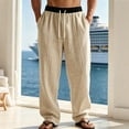 thumbnail image 6 of Tsivenald Work Pants for Men Elastic Drawstring Waist Lightweight Breathable Fabric Loose Fit Summer Beach Trousers, 6 of 9