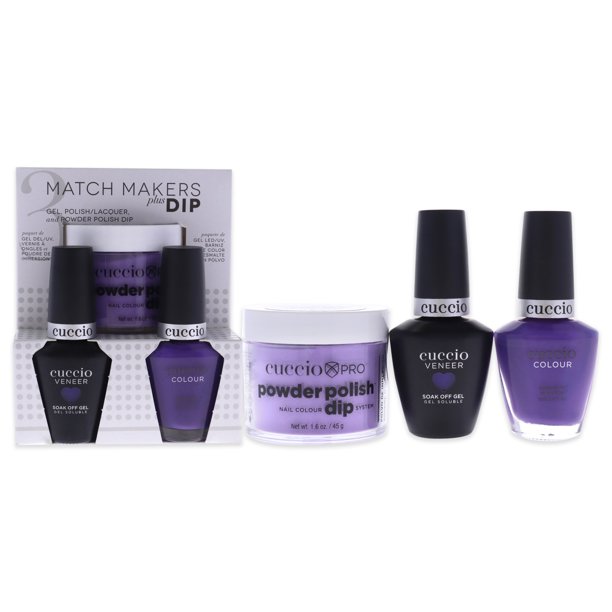 Cuccio Colour 1.6oz Pro Powder Polish Dip System, 0.44oz Veneer Soak Off Gel, 0.43oz Color Nail Polish Match Makers Plus Dip - Agua que haces 3 Pc Cuccio Cuccio Colour 1.6oz Pro Powder Polish Dip System, 0.44oz Veneer Soak Off Gel, 0.43oz Color Nail Polish 3 Pc