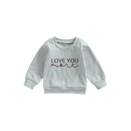 

Suanret Toddler Baby Girls Boys Sweatshirts Letter Print Round Neck Long Sleeve Pullovers Spring Autumn Casual Tops Gray 3-4 Years