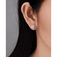 thumbnail image 6 of Yoursfs Silver Heart Small Stud Earrings for Women Platinum Plated Cubic Zirconia Cluster CZ Earrings Dainty Jewelry Gifts for Birthday Christmas Valentine's, 6 of 7