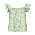 thumbnail image 4 of Camiseta sin mangas suelta de verano para mujer con cuello cuadrado y volantes florales Pompotops  qwe25051, 4 of 7