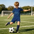 thumbnail image 6 of LJEFF Kids 2PC Soccer Uniform Set, Short Sleeve Summer Quick Dry Elastic Waist Boy Sports Outfit Navy Size 13 T, 6 of 9