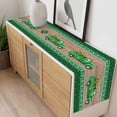 thumbnail image 4 of Saint Patrick's Day Table Runner 90 Inches Long Farmhouse Dress Scarves, Luck Leaves Car Brown Wooden Plaid Dining Tablerunner for Coffee Table/Kitchen Island/Party Décor, 13" x 90", 4 of 8