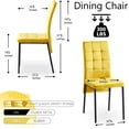 thumbnail image 5 of NORDICANA Upholstered Velvet Dining Chairs Classic Kitchen High Back Chairs Set of 4, Featured Dovetail Tufted Side Chairs, Black Metal Legs, Yellow, 5 of 8