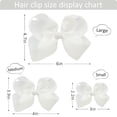 thumbnail image 3 of NOGIS 6PCS Hair Clips Bows for Girls Alligator Clips White Grosgrain Ribbon Solid Color Hair Accessories for Little Teen Toddler Girls Kids (6inch ×2, 4inch ×2, 3inch ×2), 3 of 7