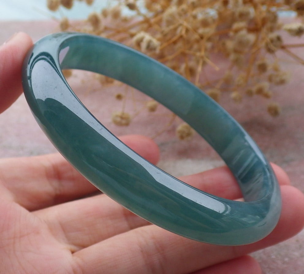 Icy Green Natural A JADE Jadeite Bangle Bracelet 58 mm 680013 TN