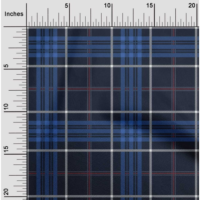 oneOone Polyester Lycra Fabric Tartan Check Fabric Prints By Yard 56 Inch Wide