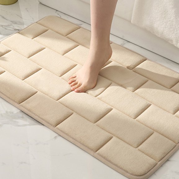 LACKUST Efficient Water-Absorbent Bathroom Rugs Door Mat - Quick-Dry Non-Slip Bath Mats and Rug for Bathroom and Toilet Entrances,23.6x15.7in,Khaki