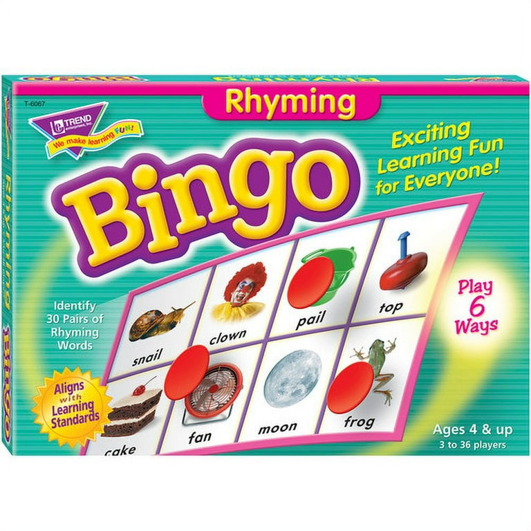 Trend Rhyming Bingo Game - Theme/Subject: Learning - Skill Learning: Vocabulary, Spelling, Rhyming, Word - 4 Year & Up - Multi