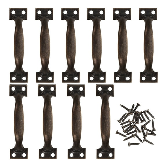 Masteelf 10PCS Vintage Barn Door Metal Pull Handles for Cabinets Dressers Drawers and Closets 4 Inch