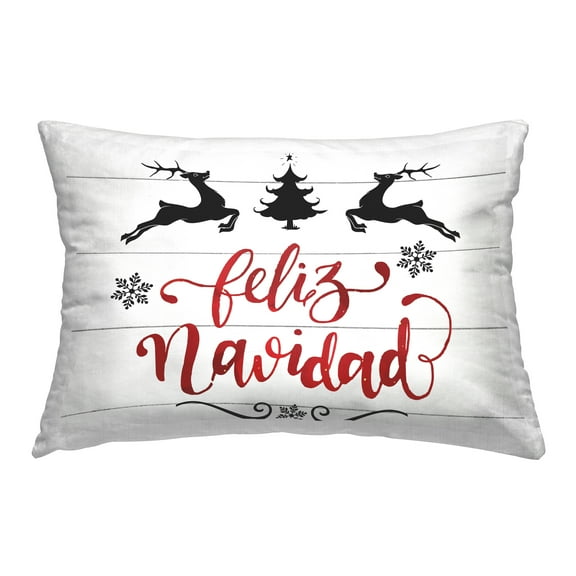 Stupell Industries Feliz Navidad con Renos Decorative Printed Throw Pillow, 14 x 7 x 20