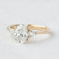 thumbnail image 2 of solitaire jewels 1.3CT Oval Moissanite 3 Stone Engagement Ring For Women, 14K Yellow Gold, 2 of 6
