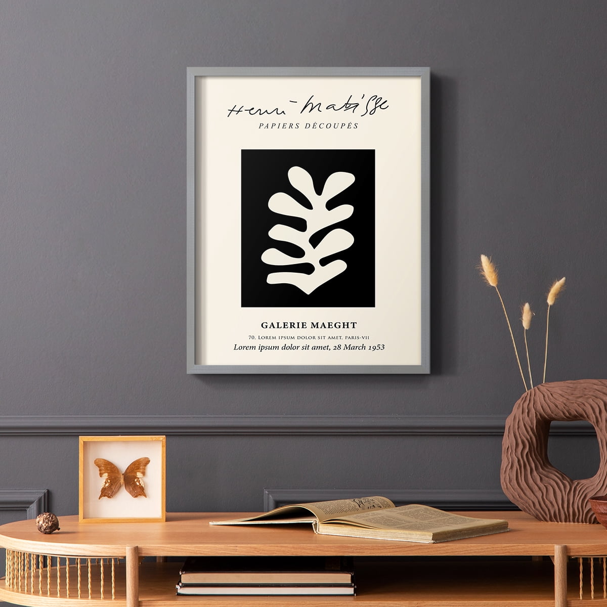 Matisse CL Framed Print in Gray Solid Wood 22 x 28 Framed Print