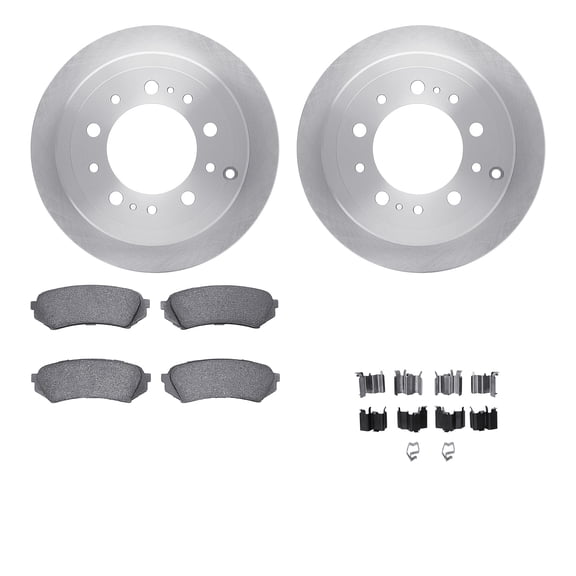 Dynamic Friction Company Rear Brake Rotors with 5000 Advanced Brake Pads includes Hardware 6512-76596