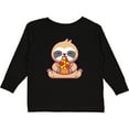 thumbnail image 3 of Inktastic Sloth Pizza Boys or Girls Long Sleeve Toddler T-Shirt, 3 of 5