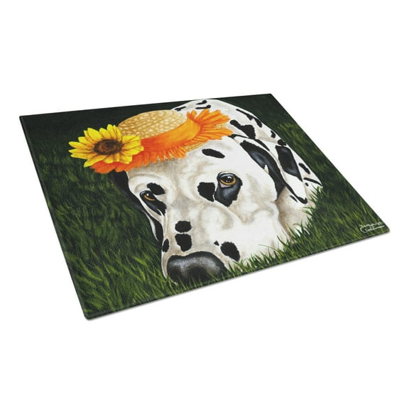 Carolines Treasures AMB1340LCB My Sun Spot Dalmatian Glass Cutting Board Large, 12H x 16W, multicolor