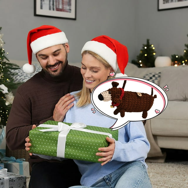 Bolso bandolera con estampado de perro salchicha | Bolso pequeño de hombro con bloques de color | Bolso compacto para mujer | Bolso de mano informal y festivo para salidas navideñas